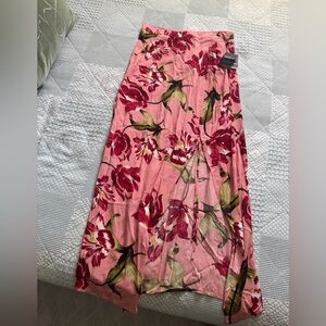 Pink floral skirt